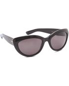 Saint Laurent Rounded Cat Eye Glasses - Black/Panther - Lyst