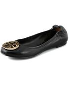 Tory Burch Nappa Leather Reva Ballet Flats - Lyst