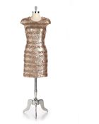 Vera Wang Striped Sequin Cocktail Dress - Lyst