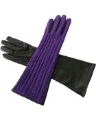 Black.co.uk Long Purple Cashmere And Black Nappa Leather Gloves - Lyst