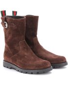 Gucci Suede Boots - Lyst