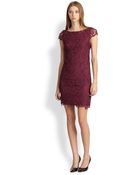 Alice + Olivia Clover Lace Openback Dress - Lyst