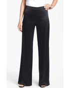 St. John Diana Wide Leg Liquid Satin Pants - Lyst