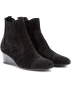 Balenciaga Suede Wedge Brogue Ankle Boots - Lyst