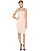 Lela Rose Jeweled Low Back Dress - Lyst