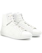 Saint Laurent Leather Hightop Sneakers - Lyst