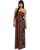 Lavender Brown Floral Print Dress - Lyst