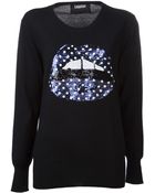 Markus Lupfer Polka Dot Lip Sweater - Lyst