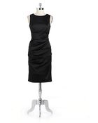 Xscape Ruched Satin Dress - Lyst
