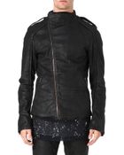 Gareth Pugh Asymmetric Waxed-denim Jacket - Lyst