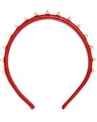 Valentino Studded Leather Headband Red - Lyst