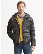 Banana Republic Camo Hooded Puffer Jacket - Lyst