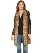Milly Leather Sleeve Mens Coat - Lyst