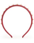 Valentino Studded Leather Headband Burgundy - Lyst