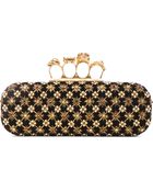 Alexander McQueen Embellished Knuckle Box Clutch - Lyst