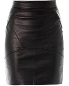 T By Alexander Wang Kick Pleat Leather Skirt - Lyst