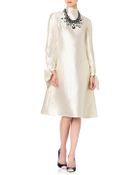 Vika Gazinskaya Cream Silk Necklace Dress - Lyst