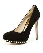 MICHAEL Michael Kors Ailee Studded Suede Pump - Lyst