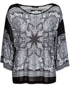 Mango Dolman Sleeve Paisley T-shirt - Lyst
