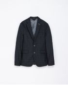 Zara Checked Blazer with Elbow Patches - Lyst