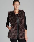 Via Spiga Parma Collarless Faux Fur Vest - Lyst