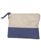 Alexandra De Curtis Lola Clutch - Blue And Cream - Lyst