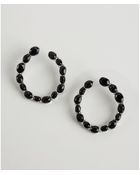 Kenneth Jay Lane Black Crystal Circular Hoop Earrings - Lyst