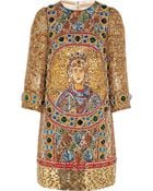 Dolce & Gabbana Embellished Woolblend Mini Dress - Lyst