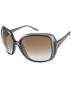 Gucci Womens Crystal Grey Oversized Wrap Sunglasses - Lyst