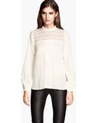 H&M Lace Blouse - Lyst