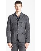 John Varvatos Peak Lapel Military Jacket - Lyst