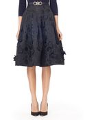 Oscar de la Renta Full Skirt with Embroidered Flowers - Lyst