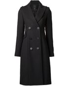 Smythe Double Breasted Reefer Coat - Lyst