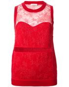 Nina Ricci Semi-Sheer Lace Top - Lyst