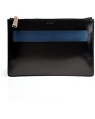 Jil Sander Leather Clutch in Blacknavy - Lyst