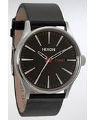 Nixon The Sentry Leather Watch - Lyst