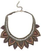 Topshop Fabric Leaf Bead Necklace - Lyst