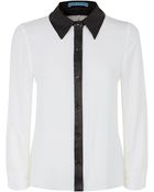 Alice + Olivia Darma Lace Insert Blouse - Lyst