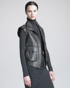 Donna Karan New York Distressed Leather Vest - Lyst