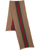 Gucci Woolsilk Herringbone Stripe Scarf - Lyst