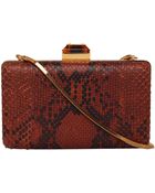 Lanvin Brown Python Box Clutch Bag - Lyst
