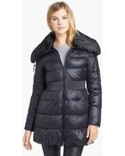 Laundry By Shelli Segal Faux Fur Collar Quilted Coat - Lyst