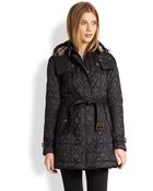 Burberry Brit Belted Quilted Jacket - Lyst