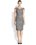 Michael Kors Wool Tweed Origami Dress - Lyst