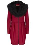 Alice + Olivia Campbell Fur Collar Coat - Lyst