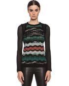 M Missoni Greek Key Stripe Sweater - Lyst