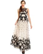 Adrianna Papell Sleeveless Velvet Embroidered Gown - Lyst