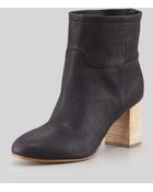 Giuseppe Zanotti Stacked-Heel Leather Ankle Boot - Lyst