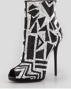 Giuseppe Zanotti Crystallized Peep-Toe Bootie - Lyst