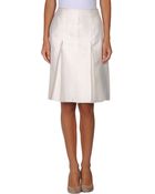 Jil Sander Navy Knee Length Skirt - Lyst